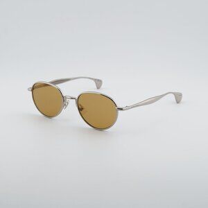 Bottega Veneta BV1396S 001 Sunglasses Silver Round Frame, Brown Lenses